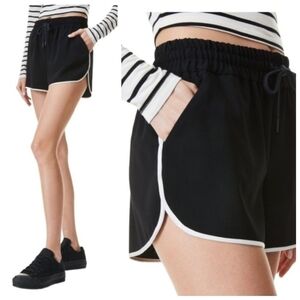 Alice + Olivia $295 Kir Running Shorts Black/Off White Women's Medium Athletic